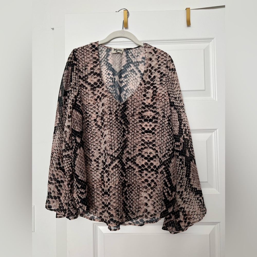 Show Me Your Mumu Animal Print Top Size Small